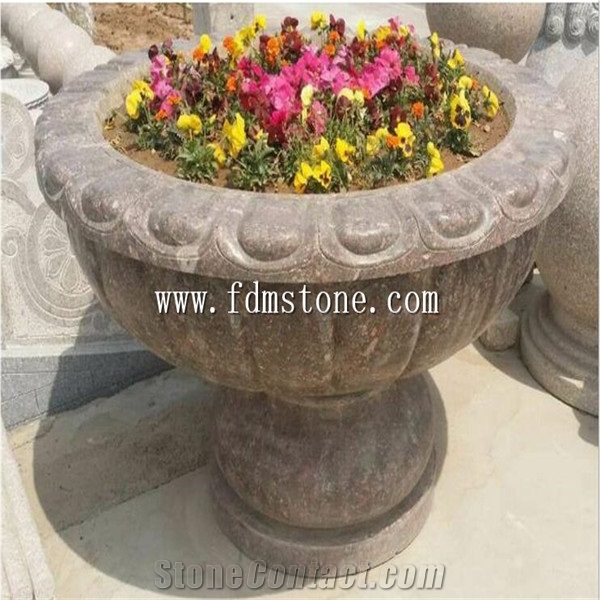 Lanscaping Garden Stone Planters,China Stone Flower Pots,Vase Exterior Planters,Decorative Large Indoor Planters