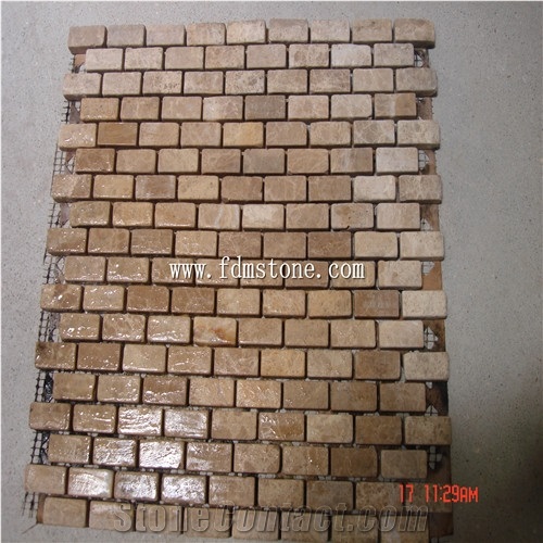 Natural Stone Mosaic, Water Jet Mosaic Tile for Bathroom, Granite and Marble Mosaic,Beige Cream Marble Mosaic Border
