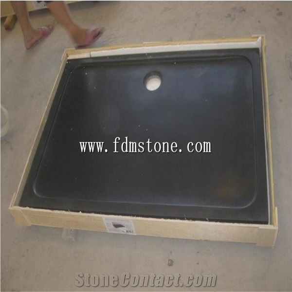 Natural Stone Shanxi Black Polished Granite Rectangle Shower Base Shower Tray ,Solid Surface Bathroom Shower Bases