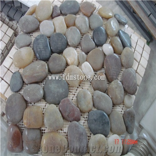 Pebbles Mosaic Medallions,Pebblestone Mosaic on Mesh,Pebble Mosaic for Floor Tiles,Bathroom,Hotel Decoration