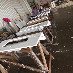Pure White Nano Crystallized Glass Stone Vanity Top / Microlite Glass Stone Bathroom Top /Nano Glass Bath Top /China Manmade & Artificial Stone Vanity Top