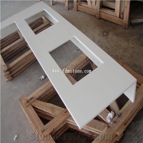Pure White Nano Crystallized Glass Stone Vanity Top / Microlite Glass Stone Bathroom Top /Nano Glass Bath Top /China Manmade & Artificial Stone Vanity Top