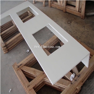 Pure White Nano Crystallized Glass Stone Vanity Top / Microlite Glass Stone Bathroom Top /Nano Glass Bath Top /China Manmade & Artificial Stone Vanity Top