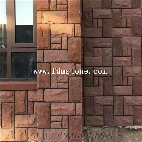 Pure White Sandstone Walling Stone,Mushroom Surface Pattern Decor Stone Products