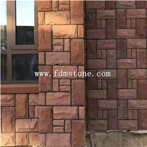 Pure White Sandstone Walling Stone,Mushroom Surface Pattern Decor Stone Products