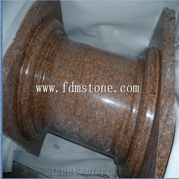 Red Granite G562 Maple Red Granite Column ,Natural Stone Porch Columns Design