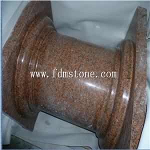 Red Granite G562 Maple Red Granite Column ,Natural Stone Porch Columns Design