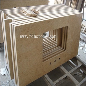 Royal Cream Sunny Beige Marble Polished Vanity Top,Bathroom Countertops,Custom Vanity Tops,Engineered Stone Bathroom