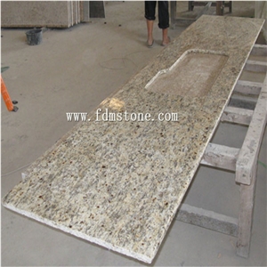 Santa Cecilia Granite Polished Kitchen Countertop,Bar Top Bullnosed Desk Tops,Curved Bench Tops,Work Top