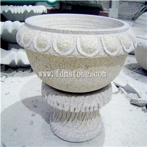 Stone Planter Boxes, Planter Pots,Outdoor Planters,Exterior Planters,Yellow Granite Planters