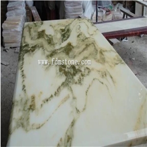 Volakas White Ariston White Marble Polished Kitchen Countertop,Bar Top,Island Top,Bullnosed Desk Tops,Curved Bench Tops,Work Top