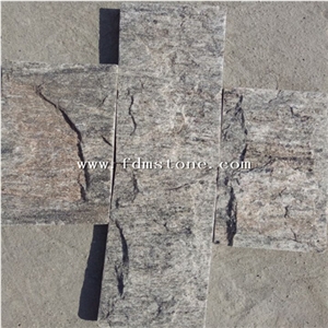 Yellow Golden Quartzite Decor Stone Mushroom Cladding,Split Face Mushroom Quartzite Products Factory