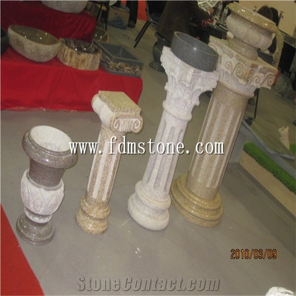 Yellow Granite G682 Columns Molds, Stone Columns, Decorative Exterior Column