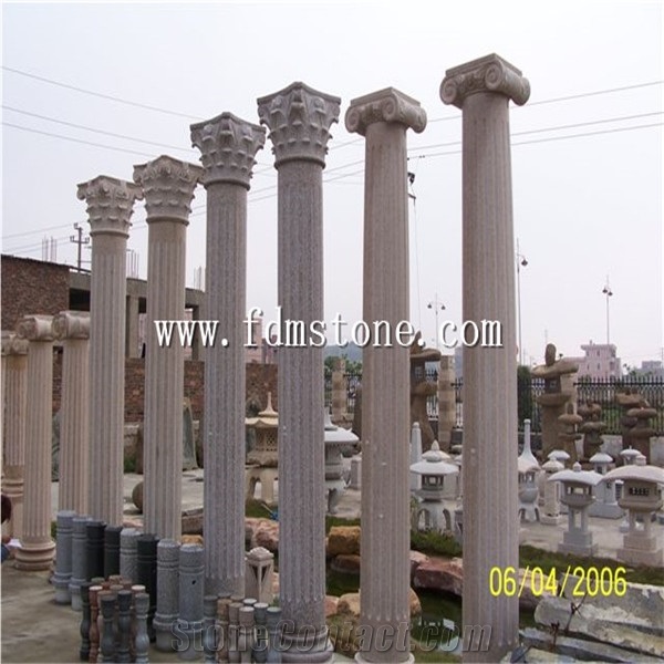 Yellow Granite G682 Columns Molds, Stone Columns, Decorative Exterior Column
