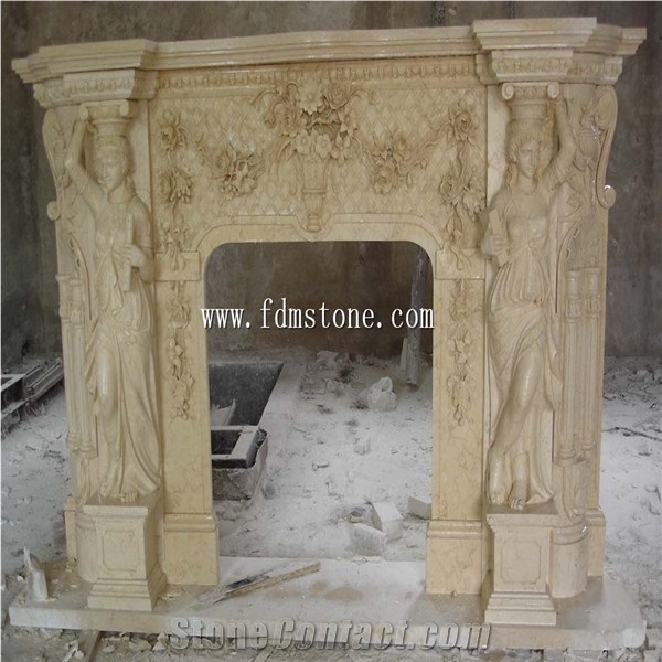 Yellow Marble Firelpace and Marble Fireplaces Mantels, Egypt Fireplaces