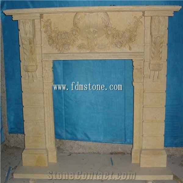 Yellow Marble Firelpace and Marble Fireplaces Mantels, Egypt Fireplaces