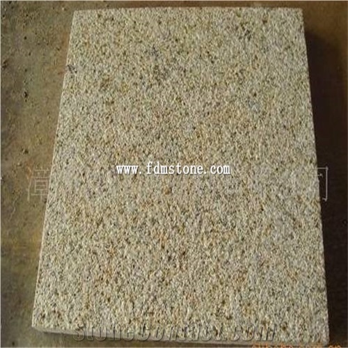 Yellow Rusty Granite Bushhammered Paving Stone, Earthen Gold Stone,Paver Stone G682 Walling,Flooring