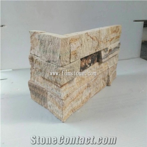 Yellow Rusty Sandstone Garden Waterfall Ledgestone Corner,Castle Rock Veneer Corner,Corner Stone Wall Decor,Feature Wall Fieldstone