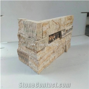 Yellow Rusty Sandstone Garden Waterfall Ledgestone Corner,Castle Rock Veneer Corner,Corner Stone Wall Decor,Feature Wall Fieldstone
