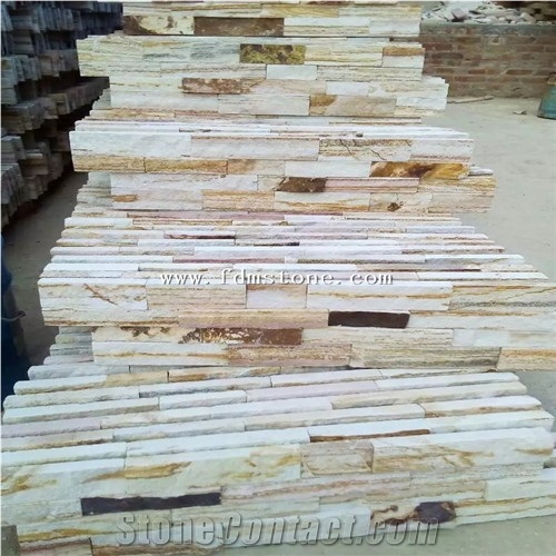 Yellow Rusty Sandstone Garden Waterfall Ledgestone Corner,Castle Rock Veneer Corner,Corner Stone Wall Decor,Feature Wall Fieldstone