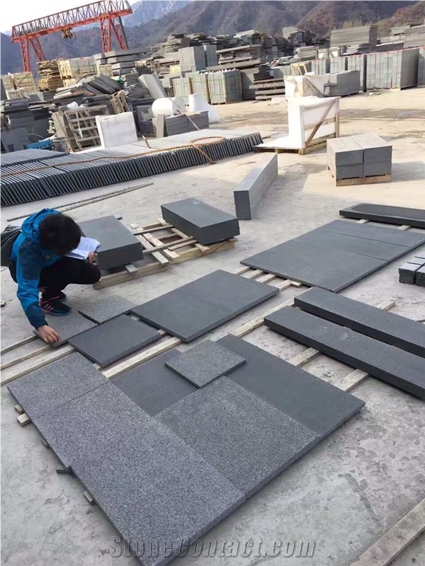 Black,Charcoal Black,China Nero Impala,Dark Barry Grey,Nero Impala China,G3554, Dark Grey Granite,Flamed Tiles and Slabs for Wall/Floor