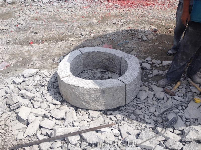 Cheap Silver Grey Matural G341 Split Quality Kerbstones Circles Round Curbs