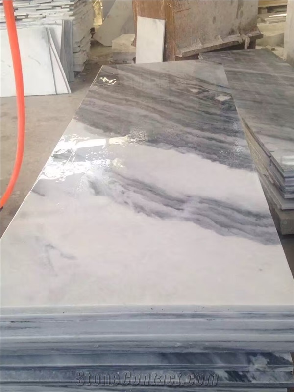 Cloudy Grey Marble Tiles & Slabs, China Snow Snowflake White Pool Pavers