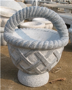 G341 Grey Granite Flower Pots, Exterior Flower Pots, Landscaping Planters