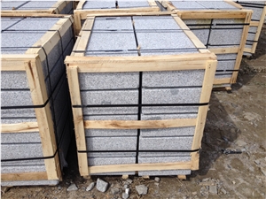 G341 Silver Grey Block Steps Kerbstones Fine Picked Bush Hammered