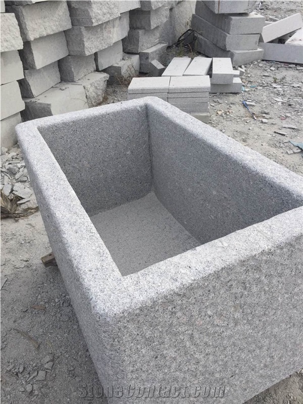 G341 Silver Grey Cheap Flower Bed/Black Basalt Random Flagstone Flower Stand/ Stone Exterior Flower Pots/Natural Stone Outdoor Planters