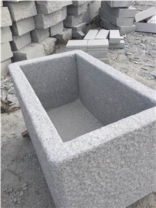 G341 Silver Grey Cheap Flower Bed/Black Basalt Random Flagstone Flower Stand/ Stone Exterior Flower Pots/Natural Stone Outdoor Planters