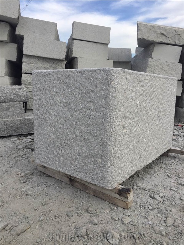 G341 Silver Grey Cheap Flower Bed/Black Basalt Random Flagstone Flower Stand/ Stone Exterior Flower Pots/Natural Stone Outdoor Planters