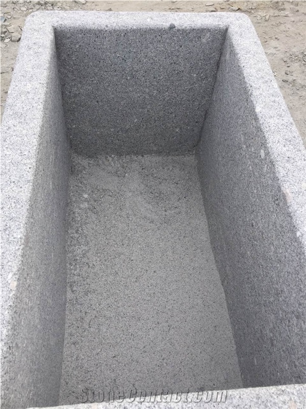 G341 Silver Grey Cheap Flower Bed/Black Basalt Random Flagstone Flower Stand/ Stone Exterior Flower Pots/Natural Stone Outdoor Planters