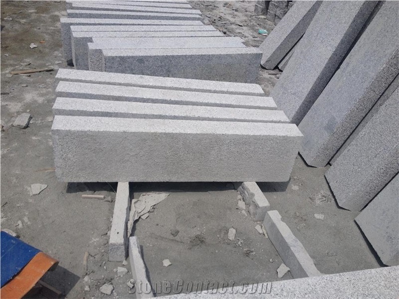 G341 Silver Grey Cheapest Price Own Factory Kerbstones Palisades Bush Hammered Shandong