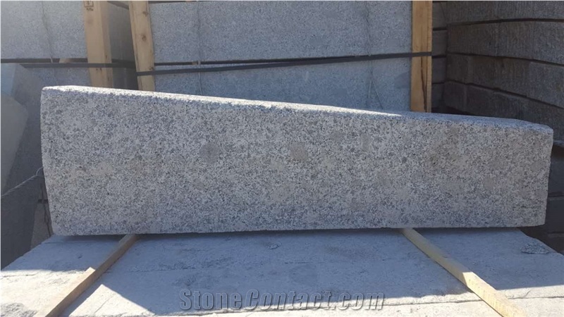 G341 Silver Grey Granit Connecting Stone, Adapter Stone Bush Hammered, Flamed