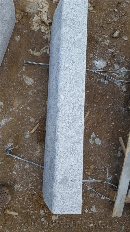 G341 Silver Grey Granit Connecting Stone, Adapter Stone Bush Hammered, Flamed