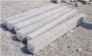 G341 Silver Grey Granite Palisades Columns with Cap Pillars Monolith Pineappled Bush Hammered