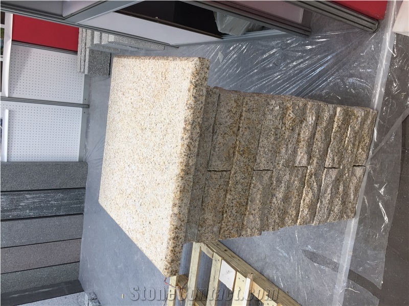 G350 Yellow Granite Gate Columns, Beige Color Fence