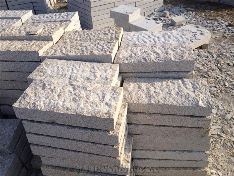 G359 White Granite Pavers Pineappled Surface