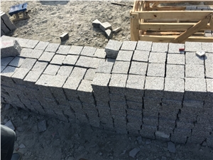 G375 Granite Pavers Grey Color, Dark Color Granite Bushhamered Paving Stone Fan Shape Patio Walkway Driving Terrace Pavers/Floor Paving