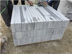 G603 Fantastic Silver Grey Granite Pohorski Tonalit Kerbstones Flamed 100x16x5 cm