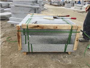 G603 Fantastic Silver Grey Granite Pohorski Tonalit Kerbstones Flamed 100x16x5 cm