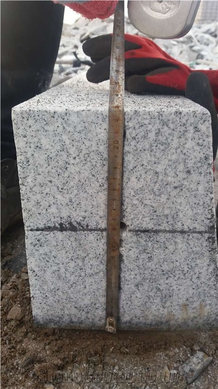 G603 Pohorski Tonalit Kerbstones Curbs Flamed Silver Grey Granite 100x23x16-20 cm