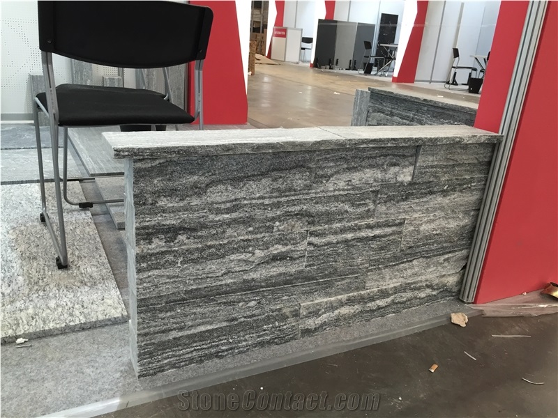 Landscape Genis Silver Grey Granite Tiles & Slabs, Taifun Grey Granite, River Vein Grey Gneis Granite Tiles