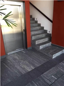 Landscape Genis Silver Grey Granite Tiles & Slabs, Taifun Grey Granite, River Vein Grey Gneis Granite Tiles