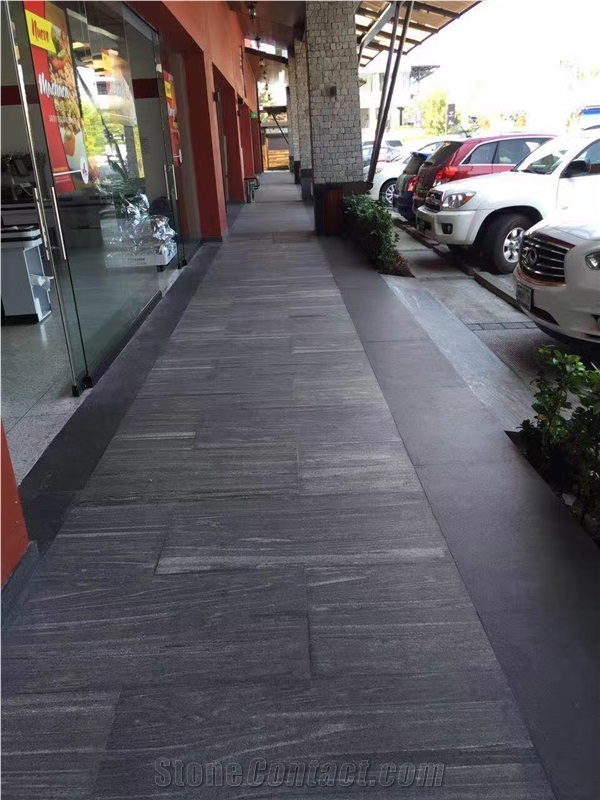 Landscape Genis Silver Grey Granite Tiles & Slabs, Taifun Grey Granite, River Vein Grey Gneis Granite Tiles