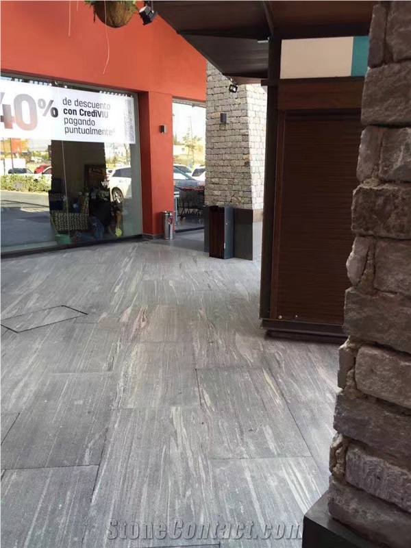 Landscape Genis Silver Grey Granite Tiles & Slabs, Taifun Grey Granite, River Vein Grey Gneis Granite Tiles