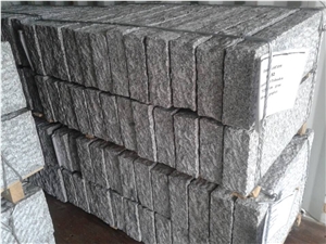 Shandong G341 Silver Grey Granite Good Quality Pineappled Palisades Kerbstones