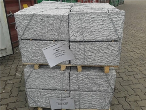 Shandong G341 Silver Grey Granite Good Quality Pineappled Palisades Kerbstones