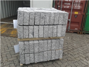 Shandong G341 Silver Grey Granite Good Quality Pineappled Palisades Kerbstones